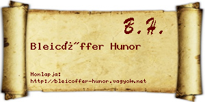 Bleicöffer Hunor névjegykártya